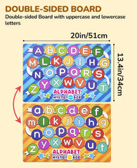 Alphabet Mystery Box for Kids – 26 Miniature Object Learning Toys with Double-Sided Letter Board