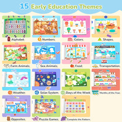 JoyCat Preschool Busy Book for Toddlers Ages 3-5, English and Spanish