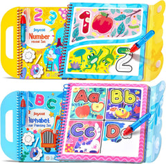 JoyCat Reusable Water Coloring Books for Toddlers 3-5, Alphabet & Number 2-Pack