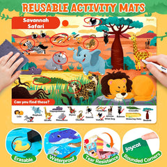 JoyCat Search & Find Activity Book – Reusable Animal Learning Game