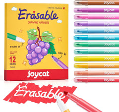 JoyCat Erasable Markers for Kids – 12 Dual-Tip Magic Pens