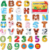 JoyCat Wooden Thick Alphabet Magnets for Toddlers Fridge Large Size Cute Animal Colorful ABC Magnetic Letters