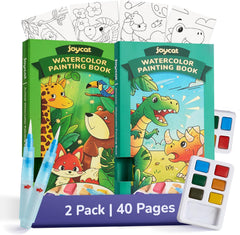 JoyCat 2 Pack Animals & Dinosaurs Paint with Water Coloring Books for Kids Ages 3-8