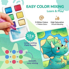 JoyCat 2 Pack Magical Pony & Dinosaurs Paint with Water Coloring Books for Kids Ages 3-8