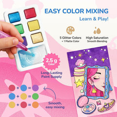 JoyCat 2 Pack Makeup & Princess Paint with Water Coloring Books for Kids Ages 3-8