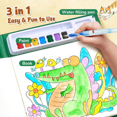 JoyCat Animals 2-in-1 Paint with Water Craft Book for Kids Ages 4-8