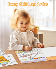 JoyCat Common Knowledge Paint with Water Coloring Book for Kids Ages 3-8