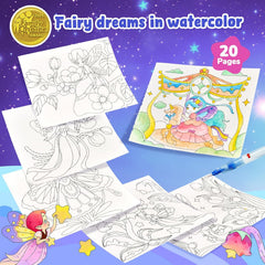 JoyCat Elf Friends Paint with Water Coloring Book for Kids Ages 3-8