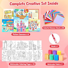 JoyCat Funfair 2-in-1 Paint with Water Craft Book for Kids Ages 4-8