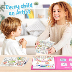 JoyCat Funfair Paint with Water Coloring Book for Kids Ages 3-8