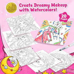 JoyCat Makeup & Manicures Paint with Water Coloring Book for Kids Ages 3-8