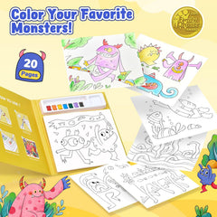 JoyCat Monsters Paint with Water Coloring Book for Kids Ages 3-8