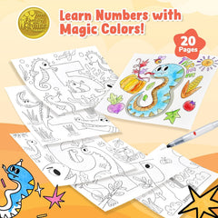 JoyCat Numbers Paint with Water Coloring Book for Kids Ages 3-8