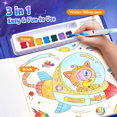JoyCat Space 2-in-1 Paint with Water Craft Book for Kids Ages 4-8
