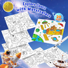 JoyCat Space Paint with Water Coloring Book for Kids Ages 3-8