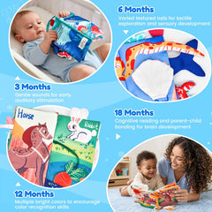 JoyCat 2-Pack Baby Cloth Books
