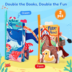 JoyCat 2-Pack Baby Cloth Books