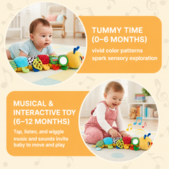 JoyCat Baby Toys Musical Bouncing Sensory Caterpillar Toy