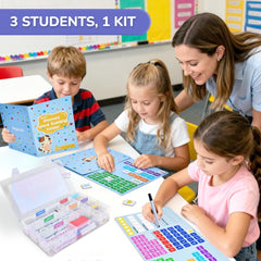 JoyCat 265 Phonics Magnetic Letter Tiles, with 3 Word Building Folder
