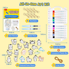 JoyCat 3D Art Kit- DIY Foam Texture Painting Kit, Animals Magic Puffy Paint Kit