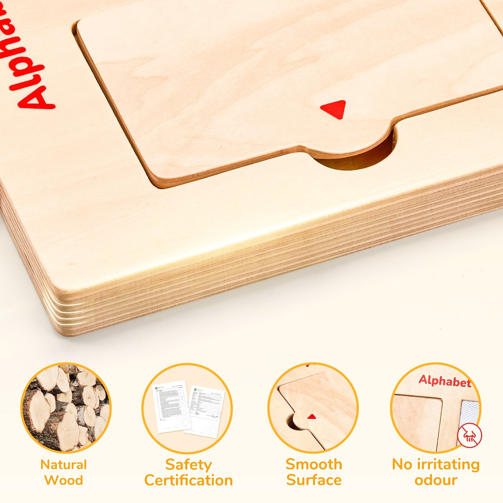 Wooden Letter & Number Tracing Board – Fine Motor Skill Writing Practice with Directional Arrows