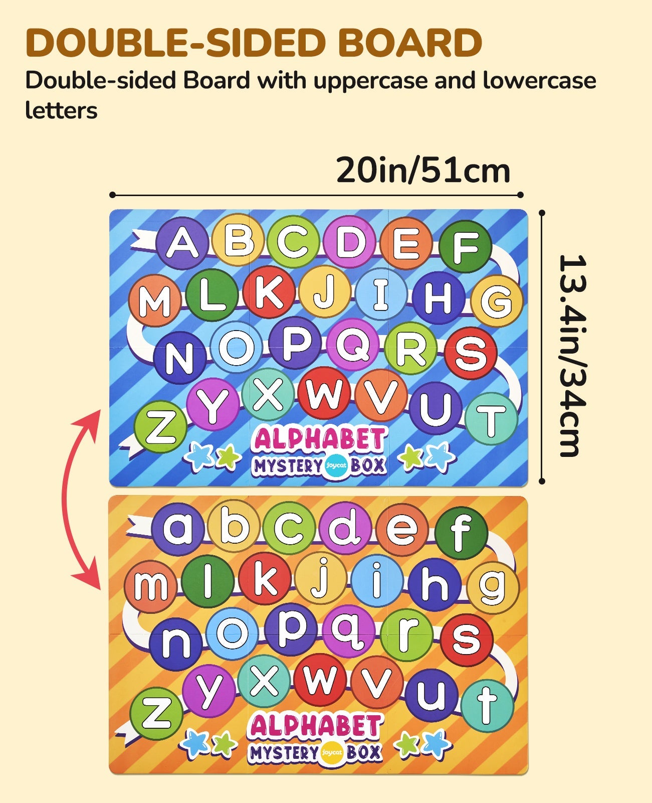 Alphabet Mystery Box for Kids – 26 Miniature Object Learning Toys with Double-Sided Letter Board