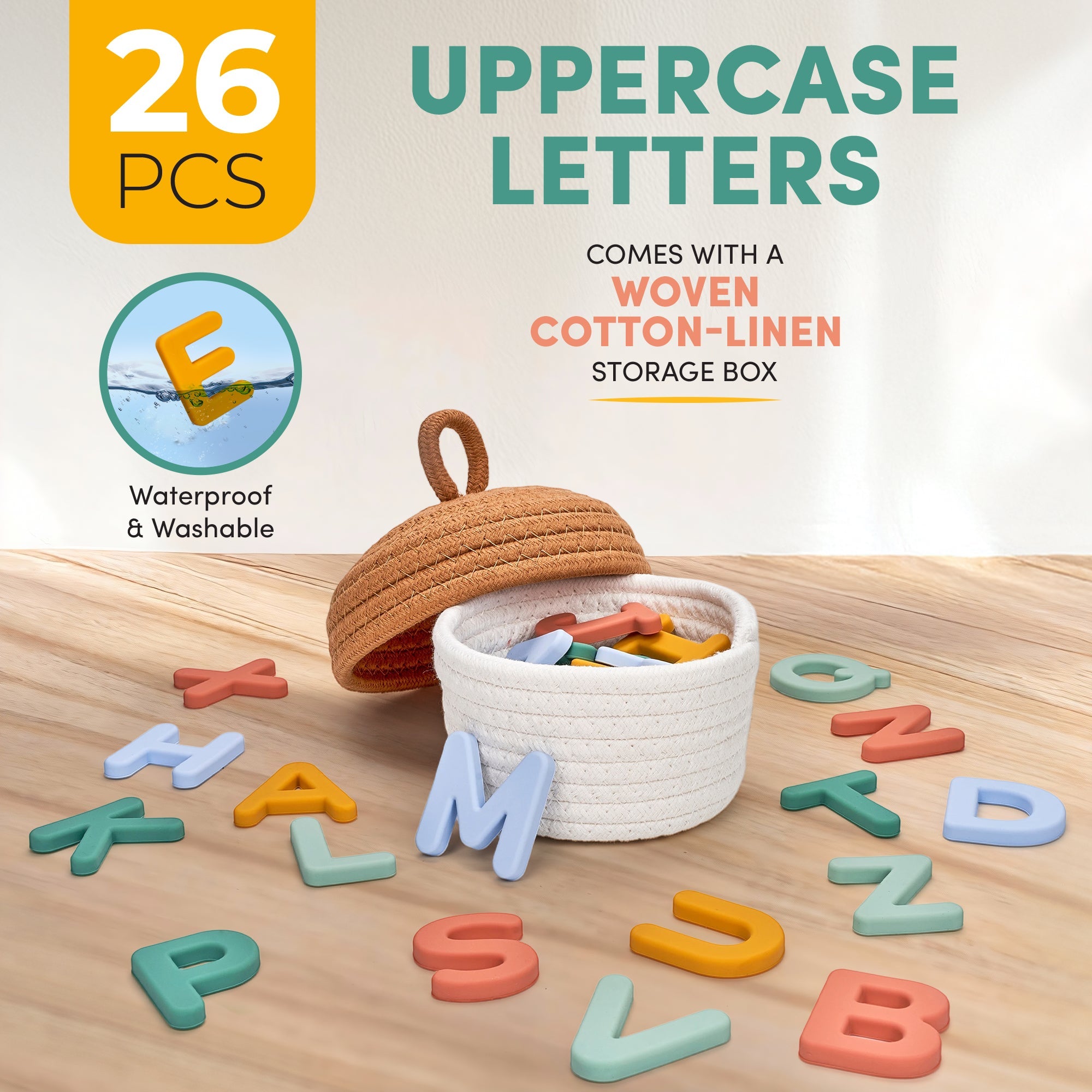 Silicone Magnetic Uppercase Letters – 26-Piece Set