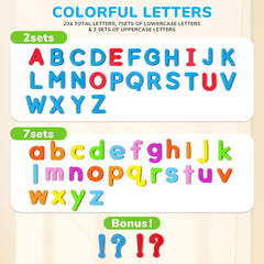 234 Pcs EVA Foam Magnetic Letters Kit – Upper & Lowercase Alphabet Set with Double-Sided Board
