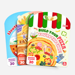 JoyCat Reusable Sticker Book Set, 3-Pack, 90 Stickers, Farm Pizza Weather
