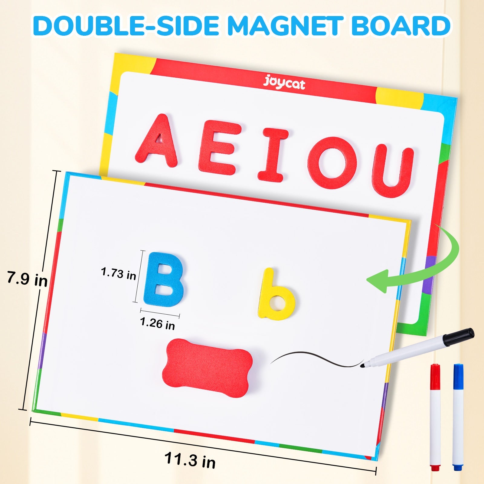 234 Pcs EVA Foam Magnetic Letters Kit – Upper & Lowercase Alphabet Set with Double-Sided Board