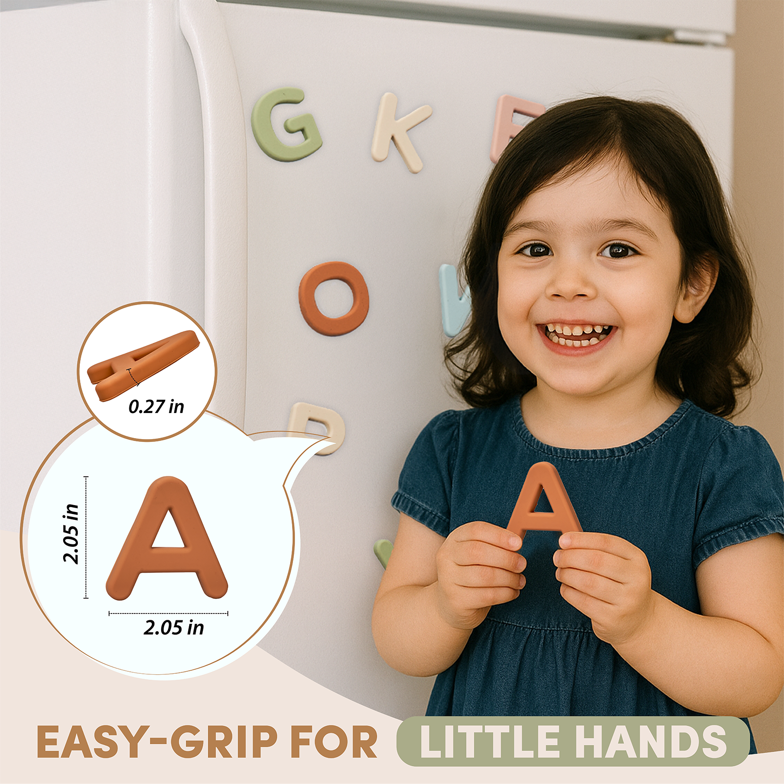 Silicone Magnetic Uppercase Letters – 26-Piece Set