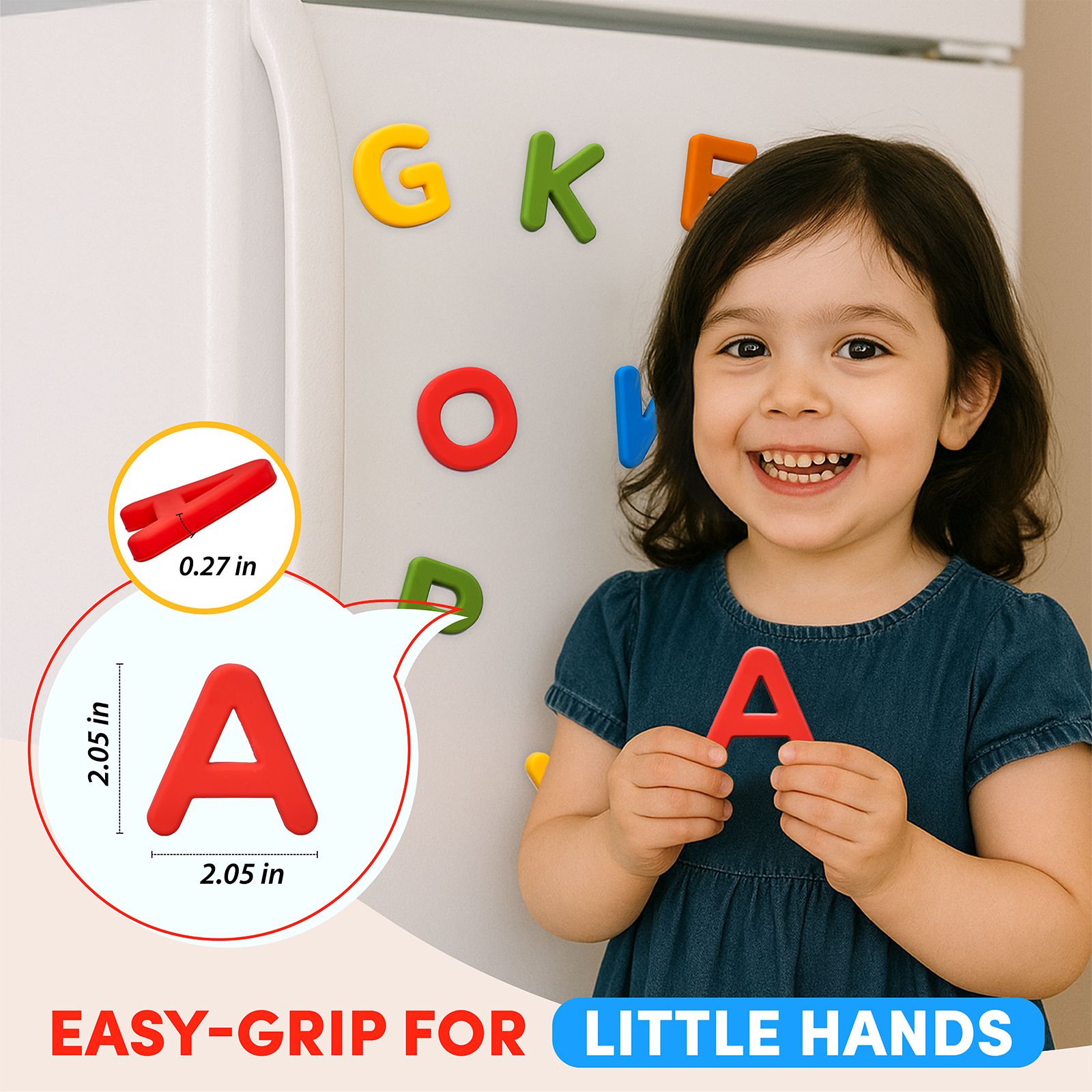 Silicone Magnetic Uppercase Letters – 26-Piece Set