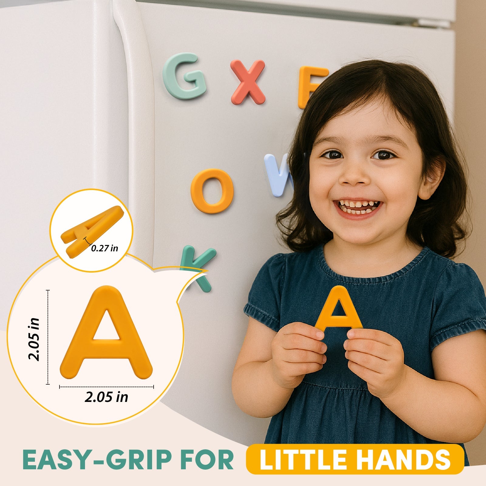 Silicone Magnetic Uppercase Letters – 26-Piece Set