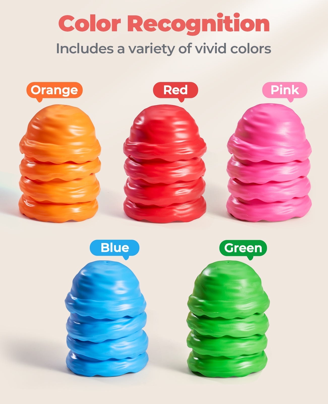 JoyCat Ice Cream Preschool Learning Activities Counting and Color Sorting Set Stacking Toys