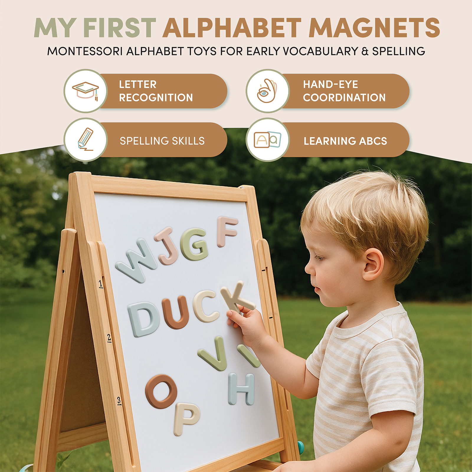 Silicone Magnetic Uppercase Letters – 26-Piece Set