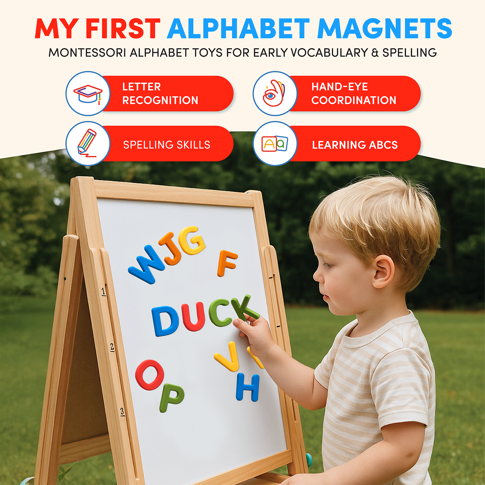 Silicone Magnetic Uppercase Letters – 26-Piece Set