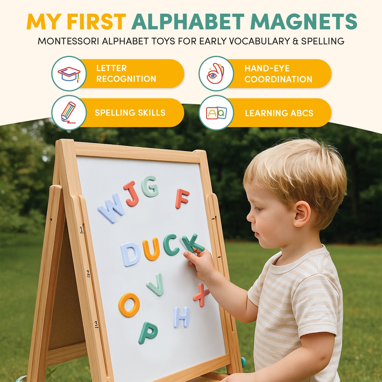Silicone Magnetic Uppercase Letters – 26-Piece Set