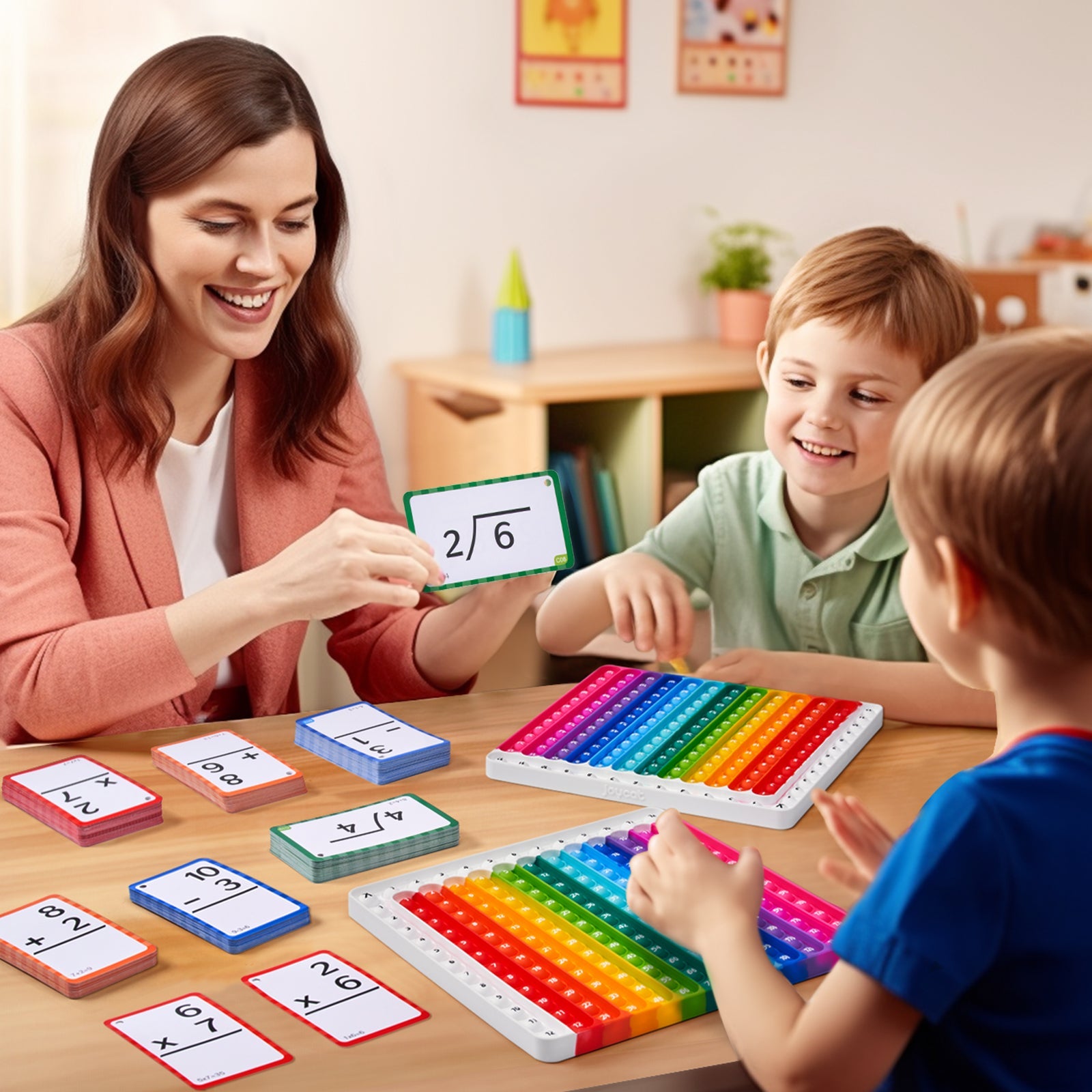JoyCat 288 Math Flash Cards & Leanring Chart, 4 Operations
