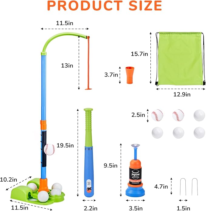 3-in-1 T Ball Set for Kids – Adjustable Height & Automatic Pitching Baseball Training Toy