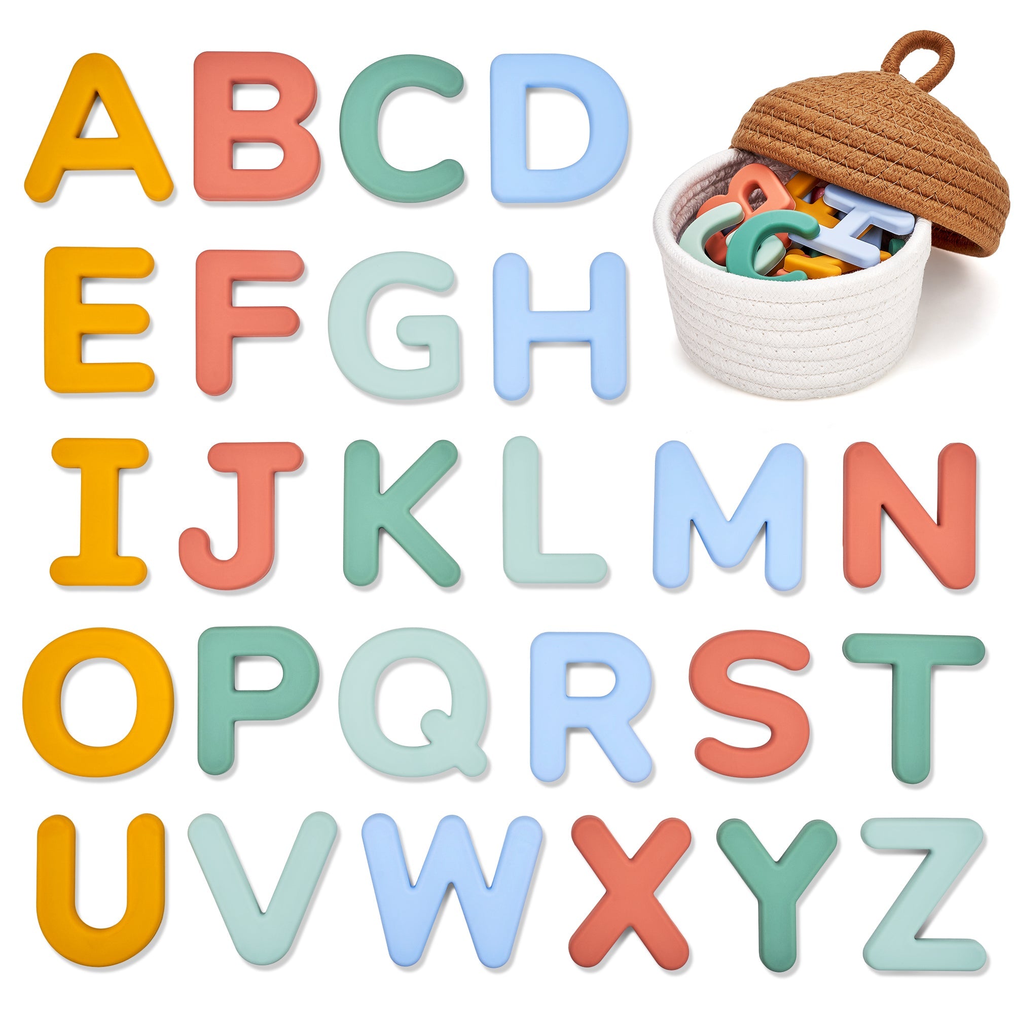 Silicone Magnetic Uppercase Letters – 26-Piece Set