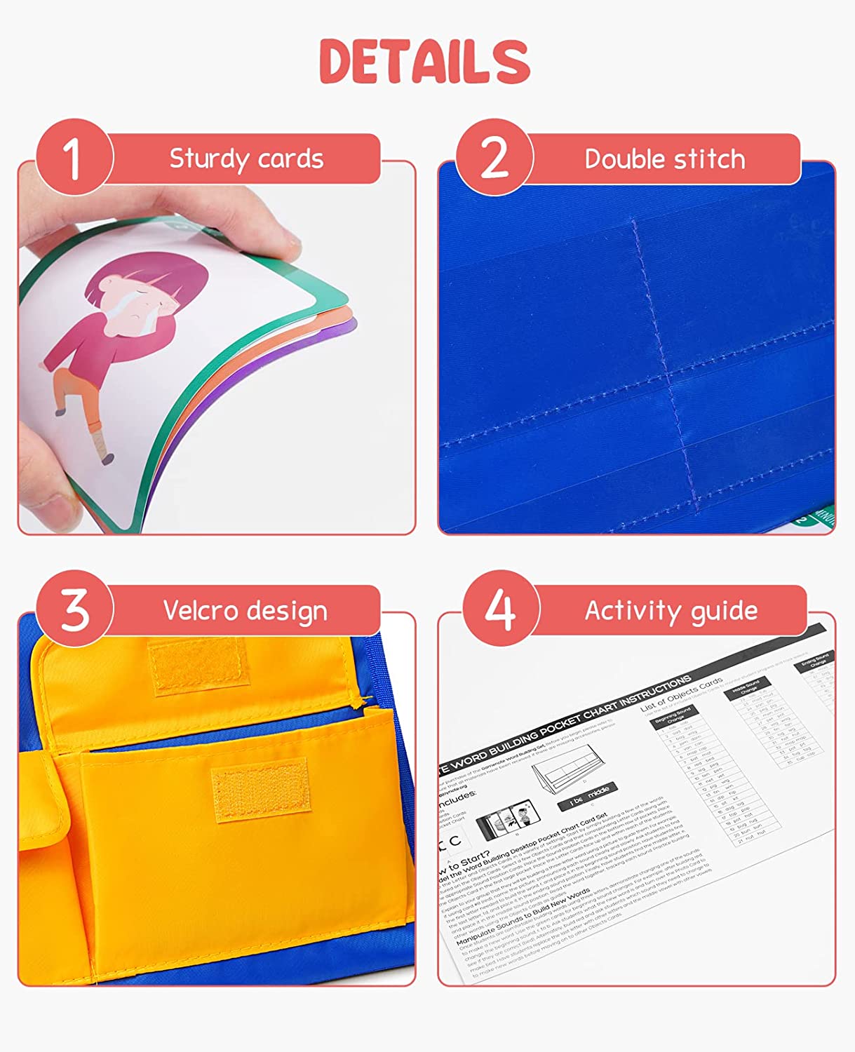 Kindergarten Phonics Blending Kit – Foldable Tabletop Pocket Chart for CVC, CCVC & Silent-e Words