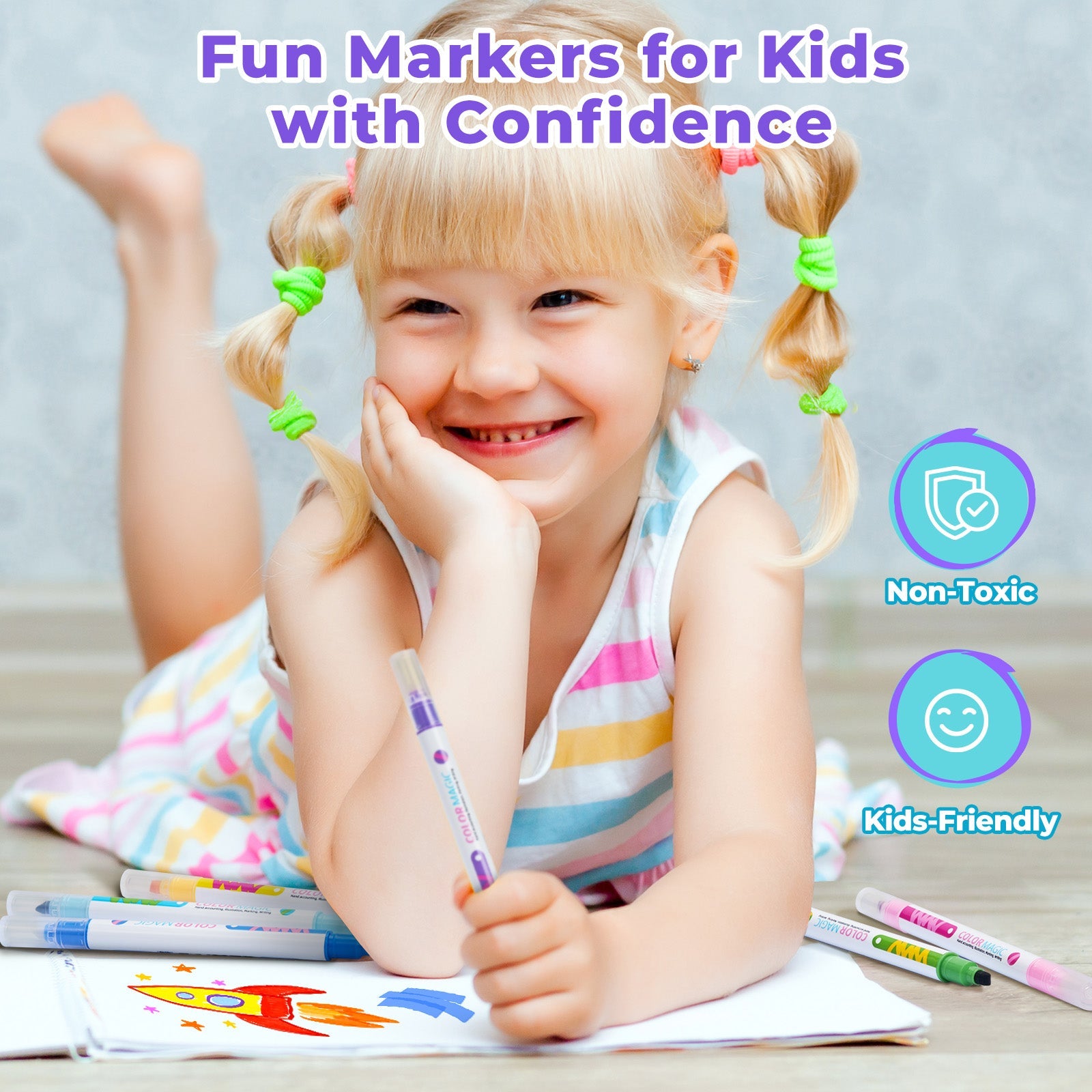 Non-Toxic Color Changing Markers – 10 Magic Pens for Kids, Drawing & Secret Messages
