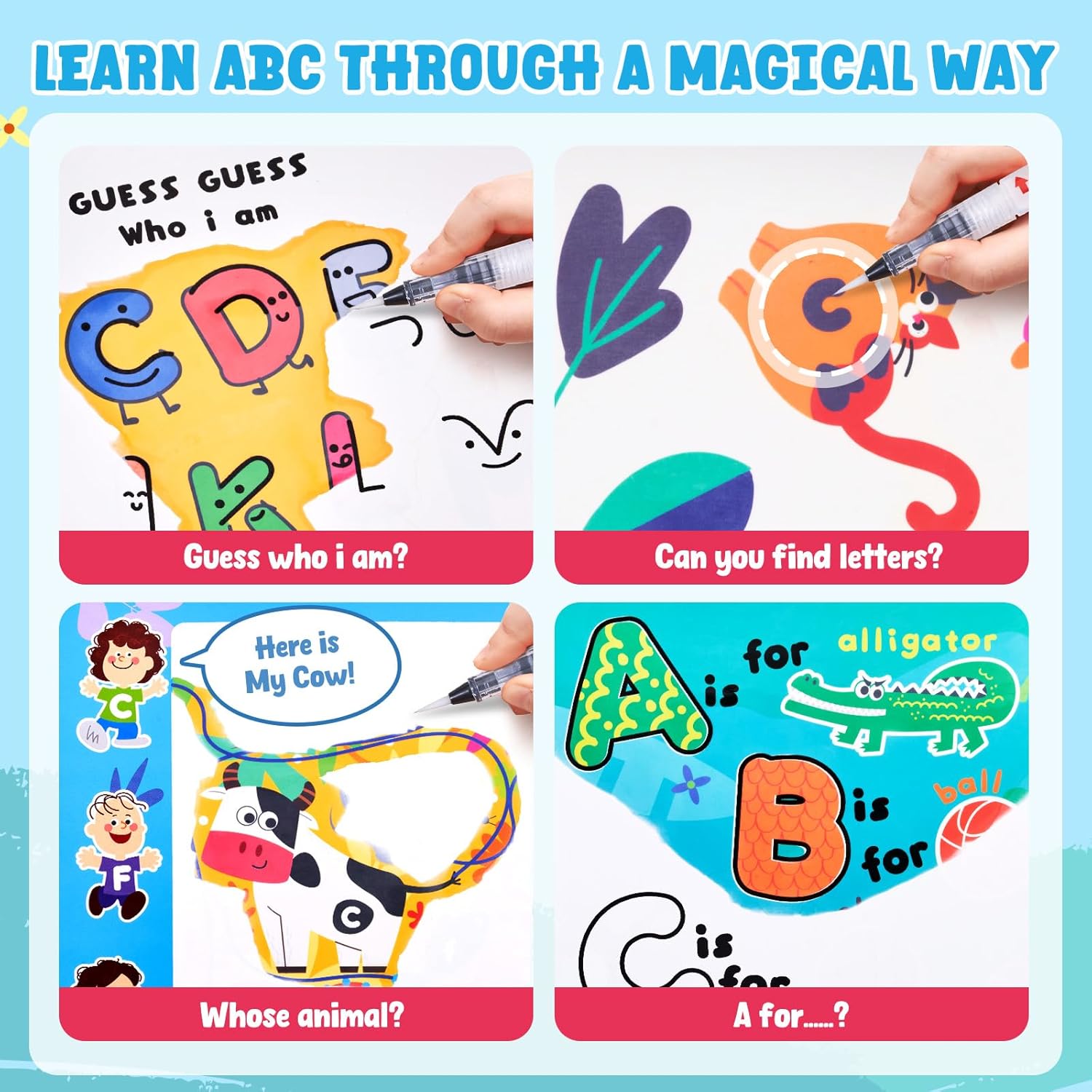 Water Reveal Alphabet Coloring Book – Mess-Free & Reusable Learning Activity for Toddlers