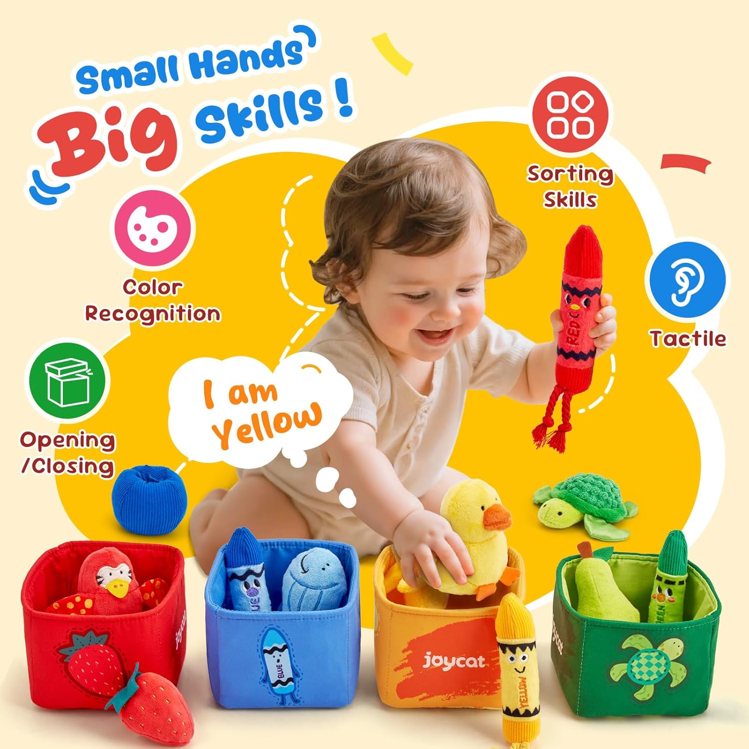 JoyCat Montessori Baby Toys, 12PCS Sensory Sorting Boxes