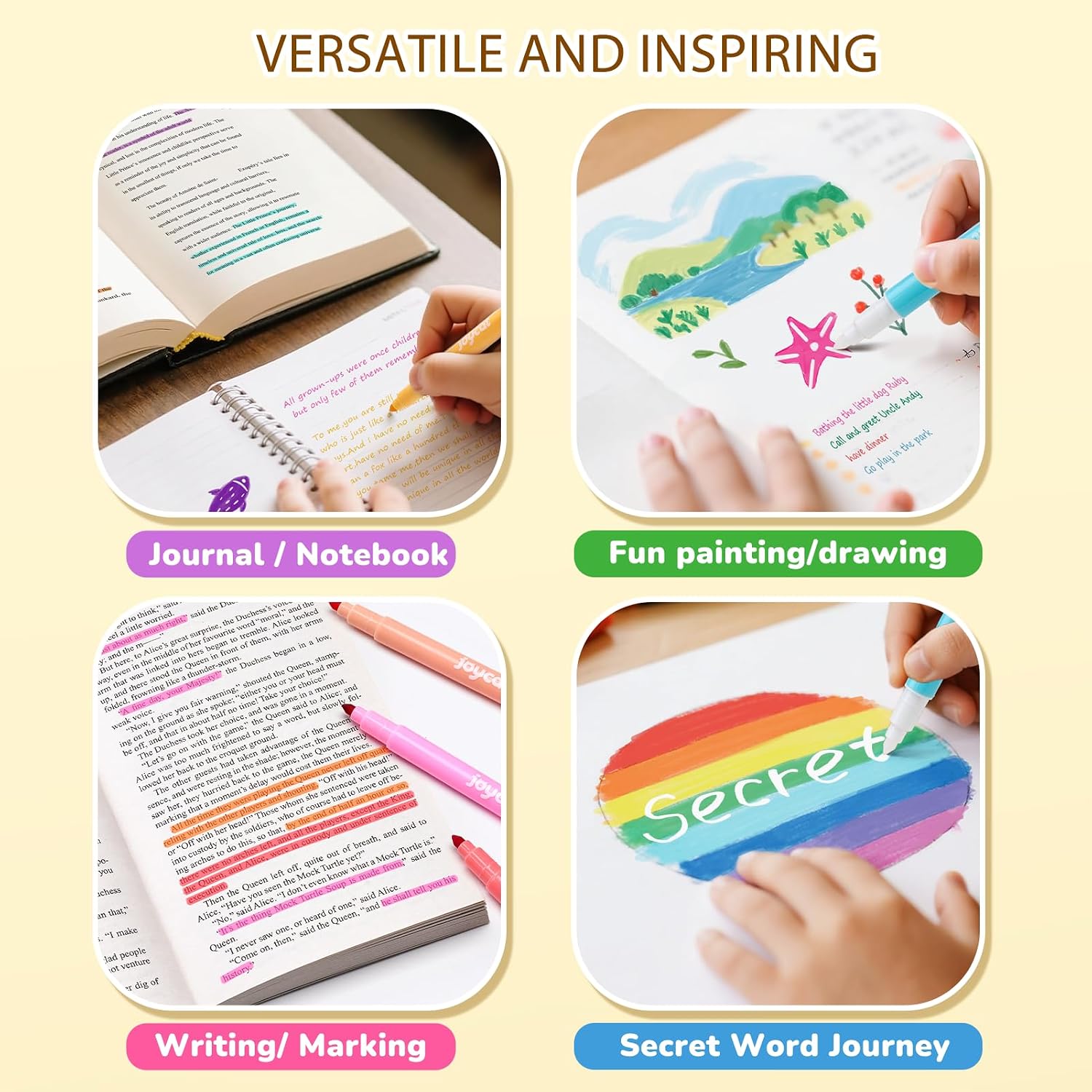 JoyCat Erasable Markers for Kids – 12 Dual-Tip Magic Pens