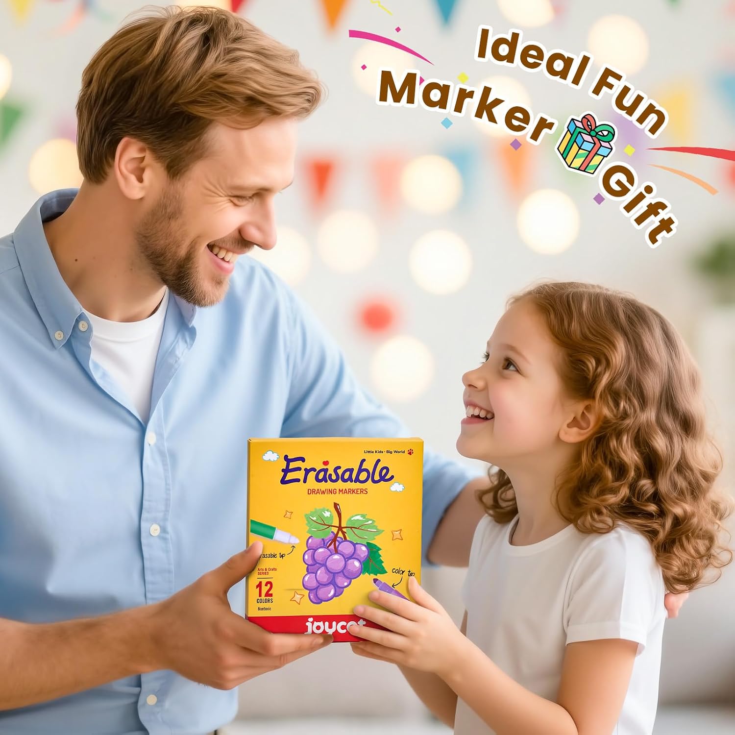 JoyCat Erasable Markers for Kids – 12 Dual-Tip Magic Pens