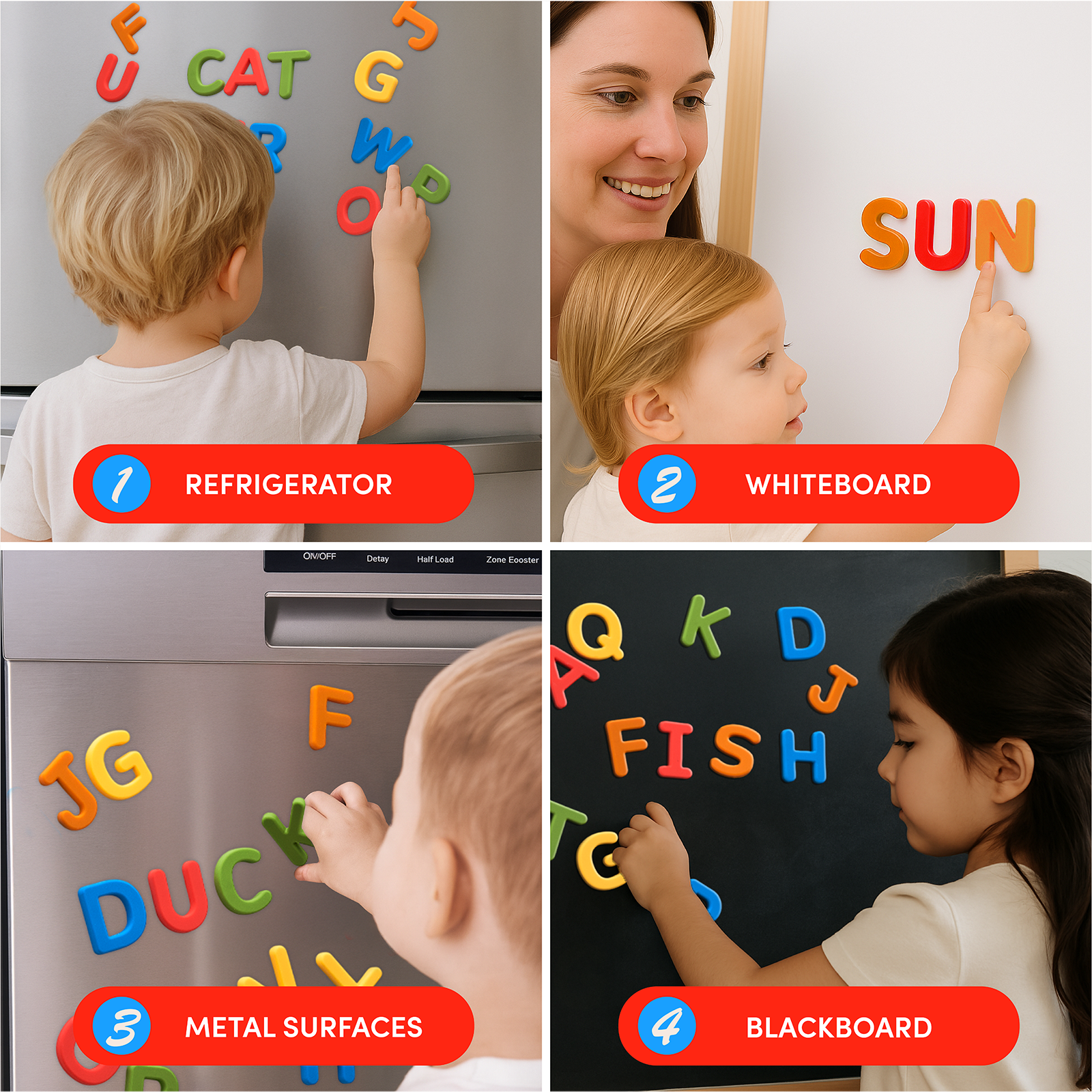 Silicone Magnetic Uppercase Letters – 26-Piece Set