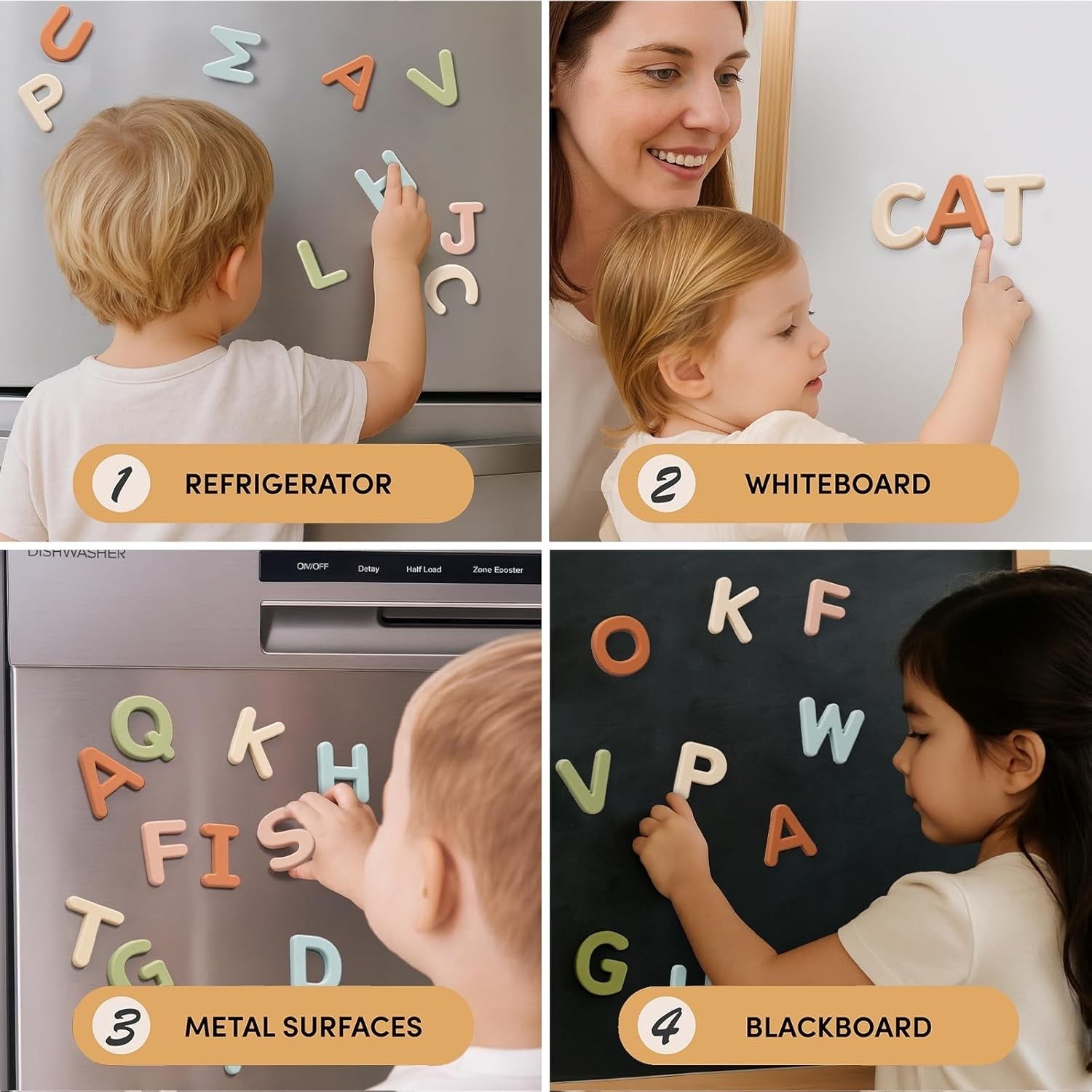 Silicone Magnetic Uppercase Letters – 26-Piece Set