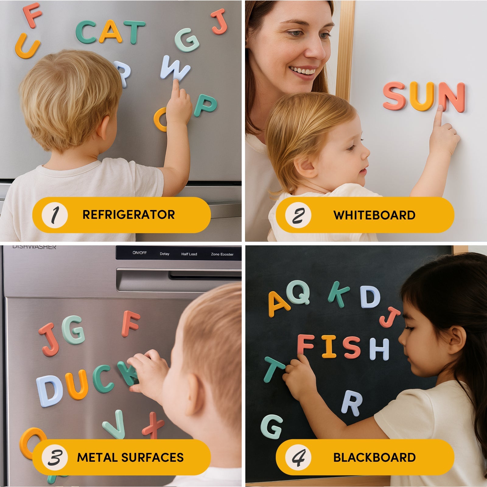 Silicone Magnetic Uppercase Letters – 26-Piece Set