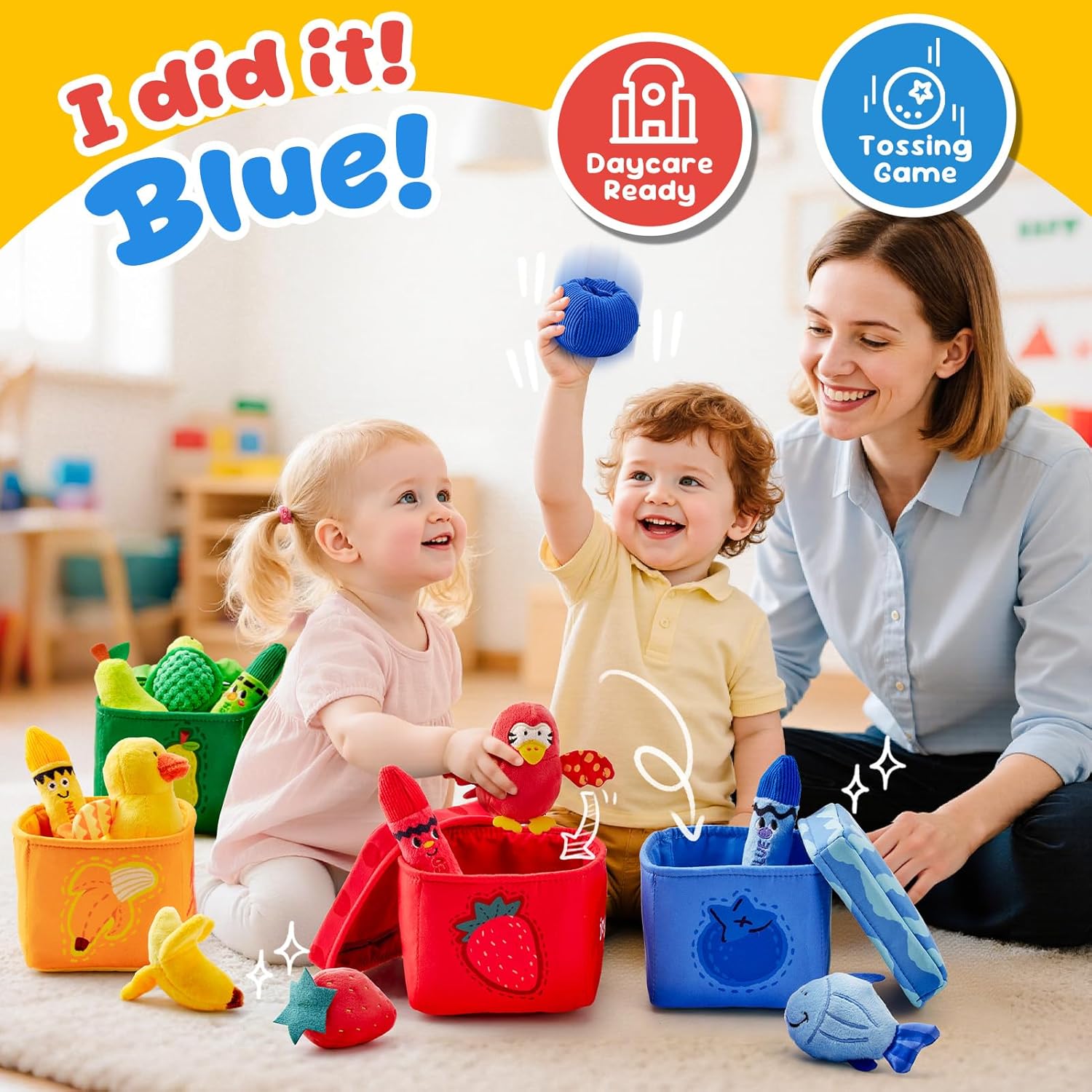 JoyCat Montessori Baby Toys, 12PCS Sensory Sorting Boxes